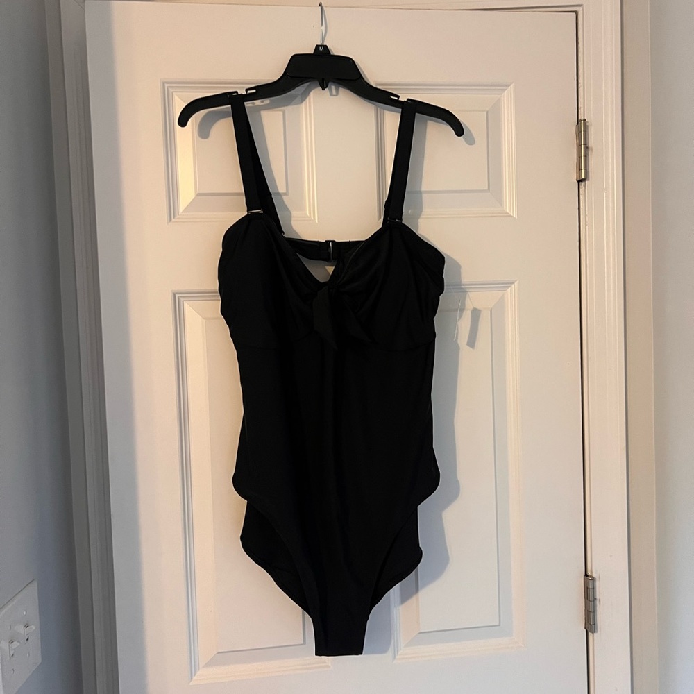 Old Navy NWT XXL Solid Black One-Piece Bathing Suit